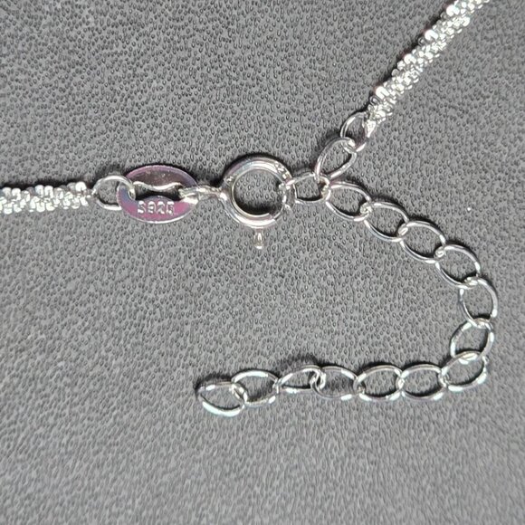 Sterling Silver Necklace With Sparkling Green CZ Pendant (NWOT) - Picture 5 of 6